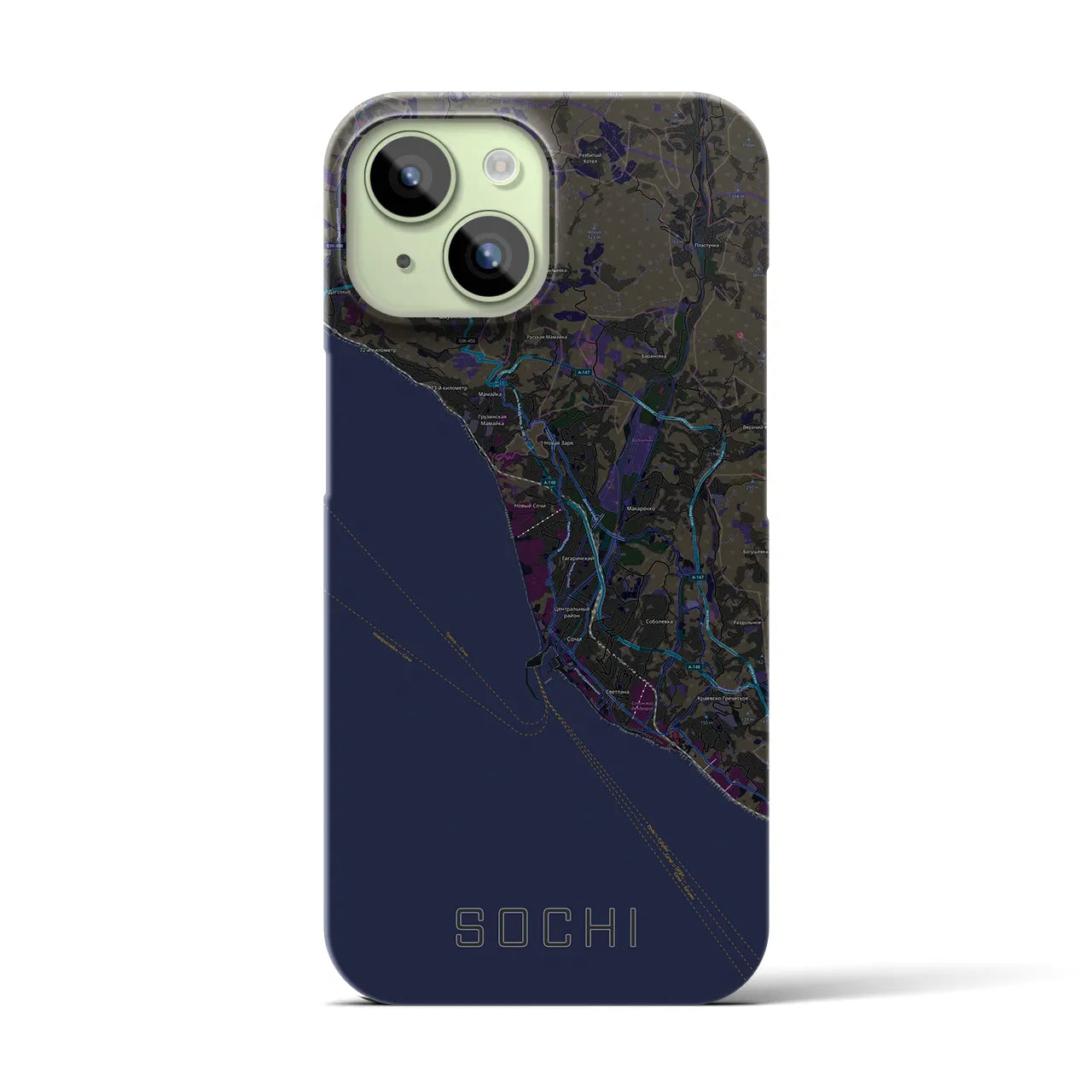 【ソチ(ロシア)】地図柄iPhoneケース(バックカバータイプ)