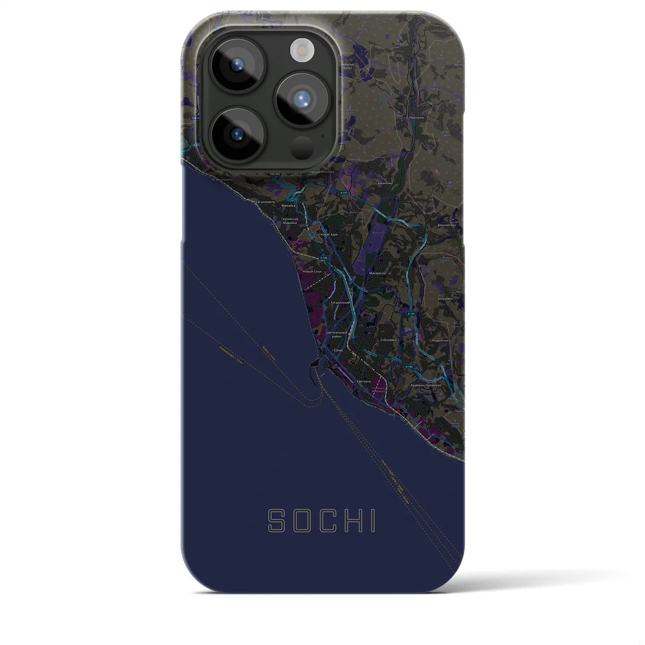 【ソチ(ロシア)】地図柄iPhoneケース(バックカバータイプ)