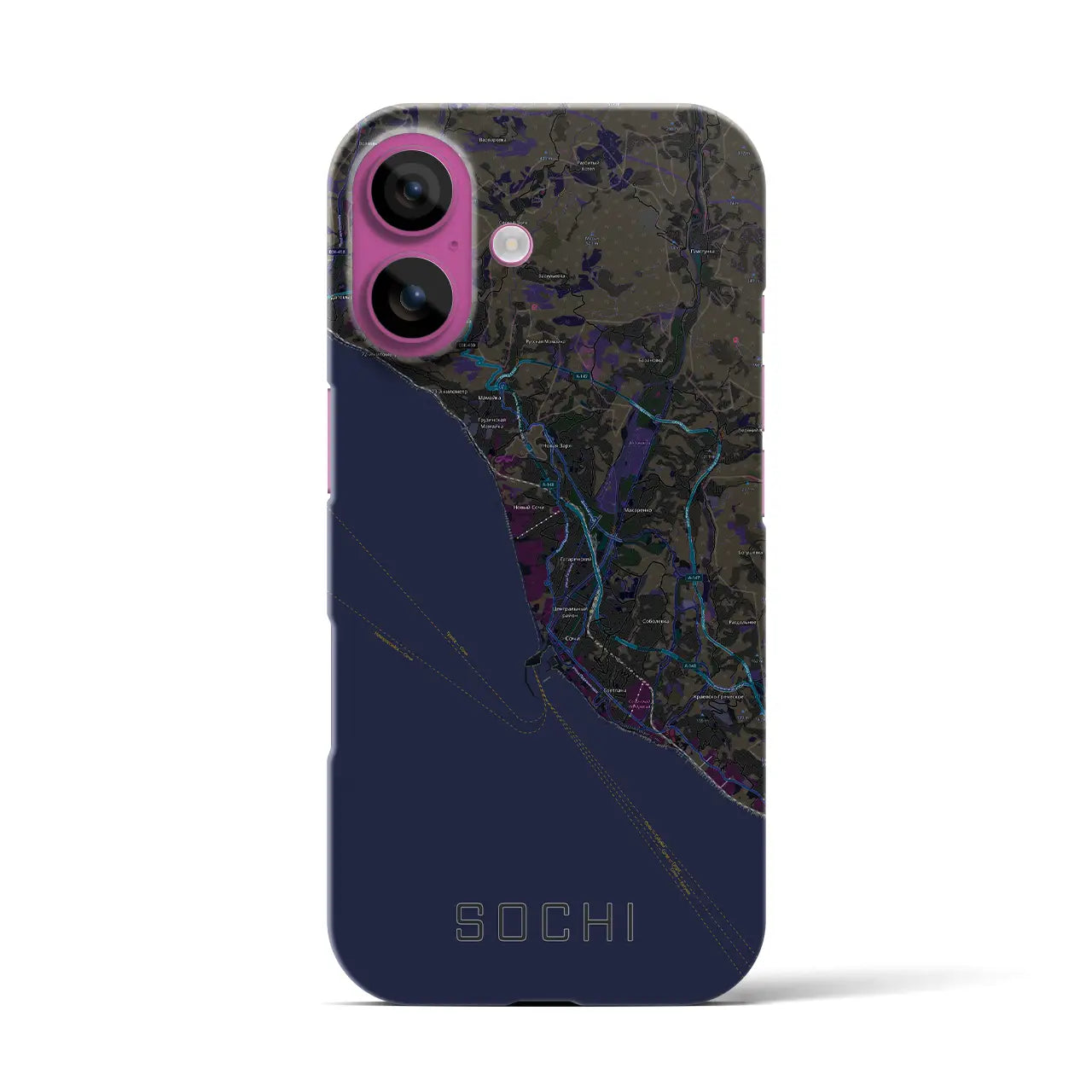 【ソチ(ロシア)】地図柄iPhoneケース(バックカバータイプ)