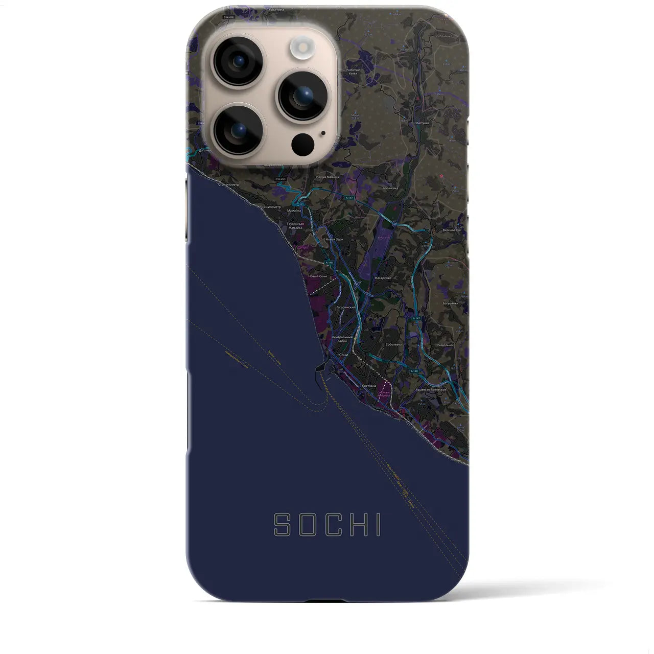【ソチ(ロシア)】地図柄iPhoneケース(バックカバータイプ)