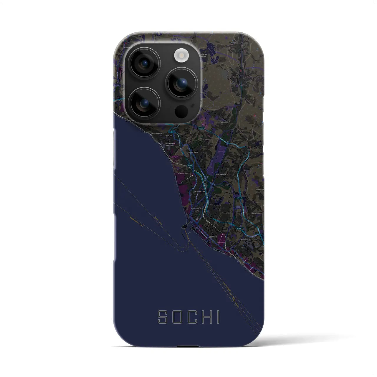 【ソチ(ロシア)】地図柄iPhoneケース(バックカバータイプ)