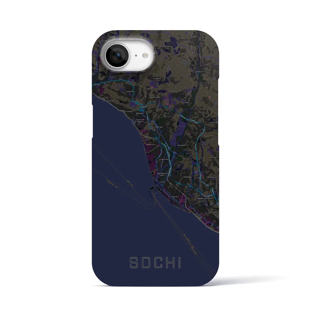 【ソチ(ロシア)】地図柄iPhoneケース(バックカバータイプ)