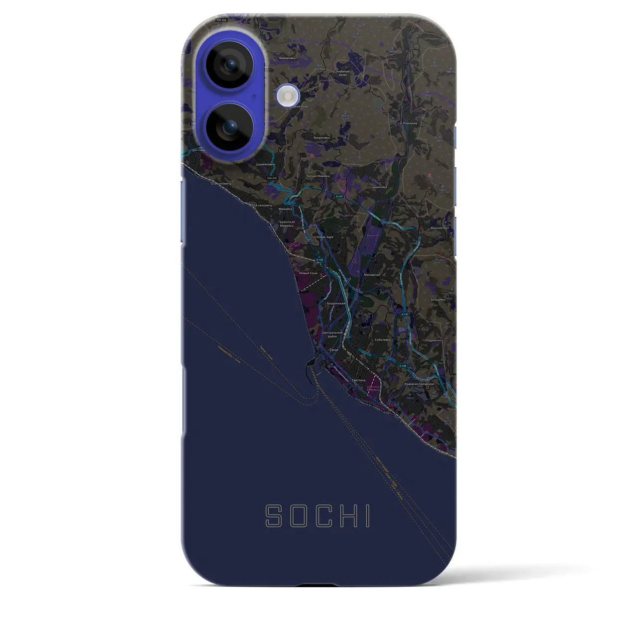 【ソチ(ロシア)】地図柄iPhoneケース(バックカバータイプ)