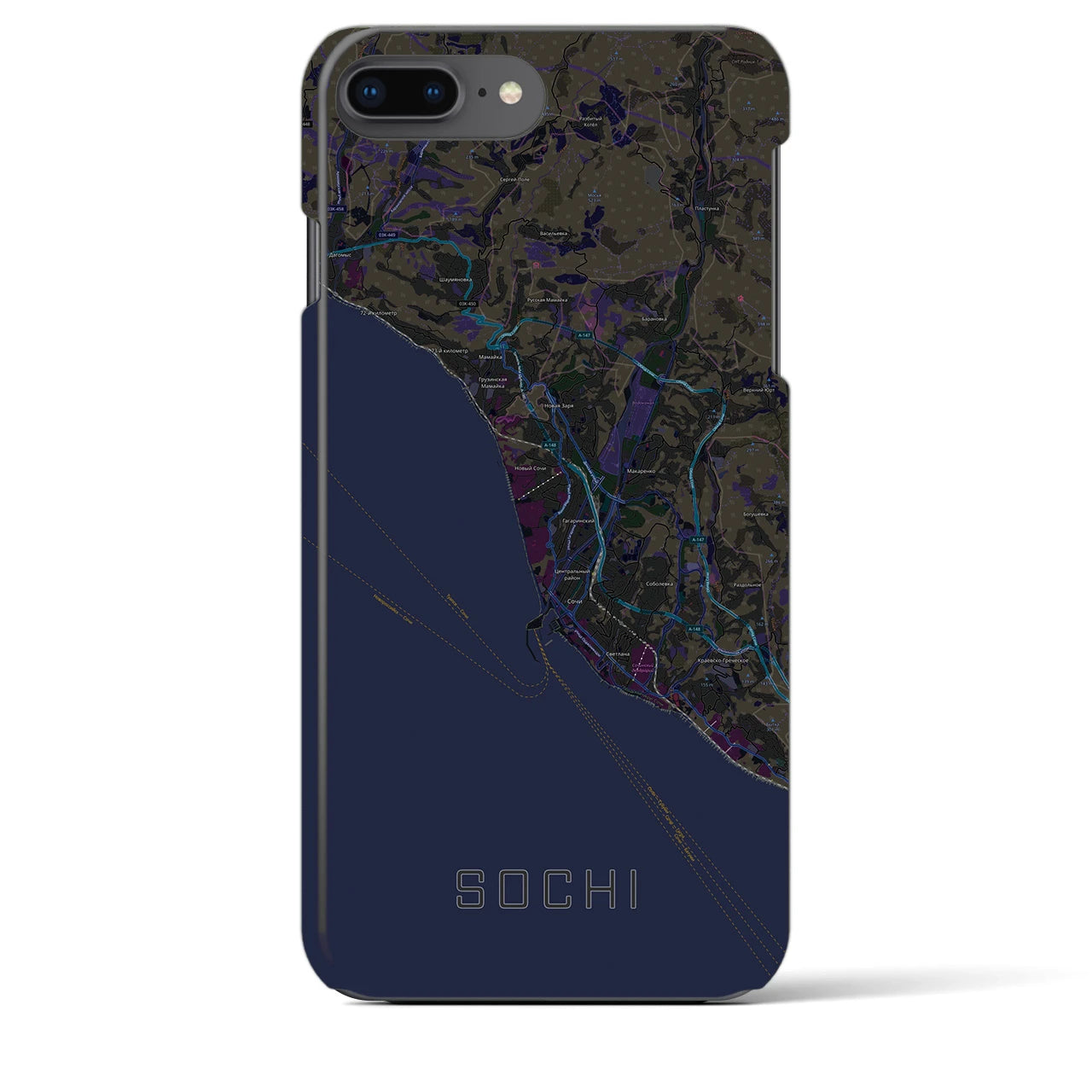 【ソチ(ロシア)】地図柄iPhoneケース(バックカバータイプ)