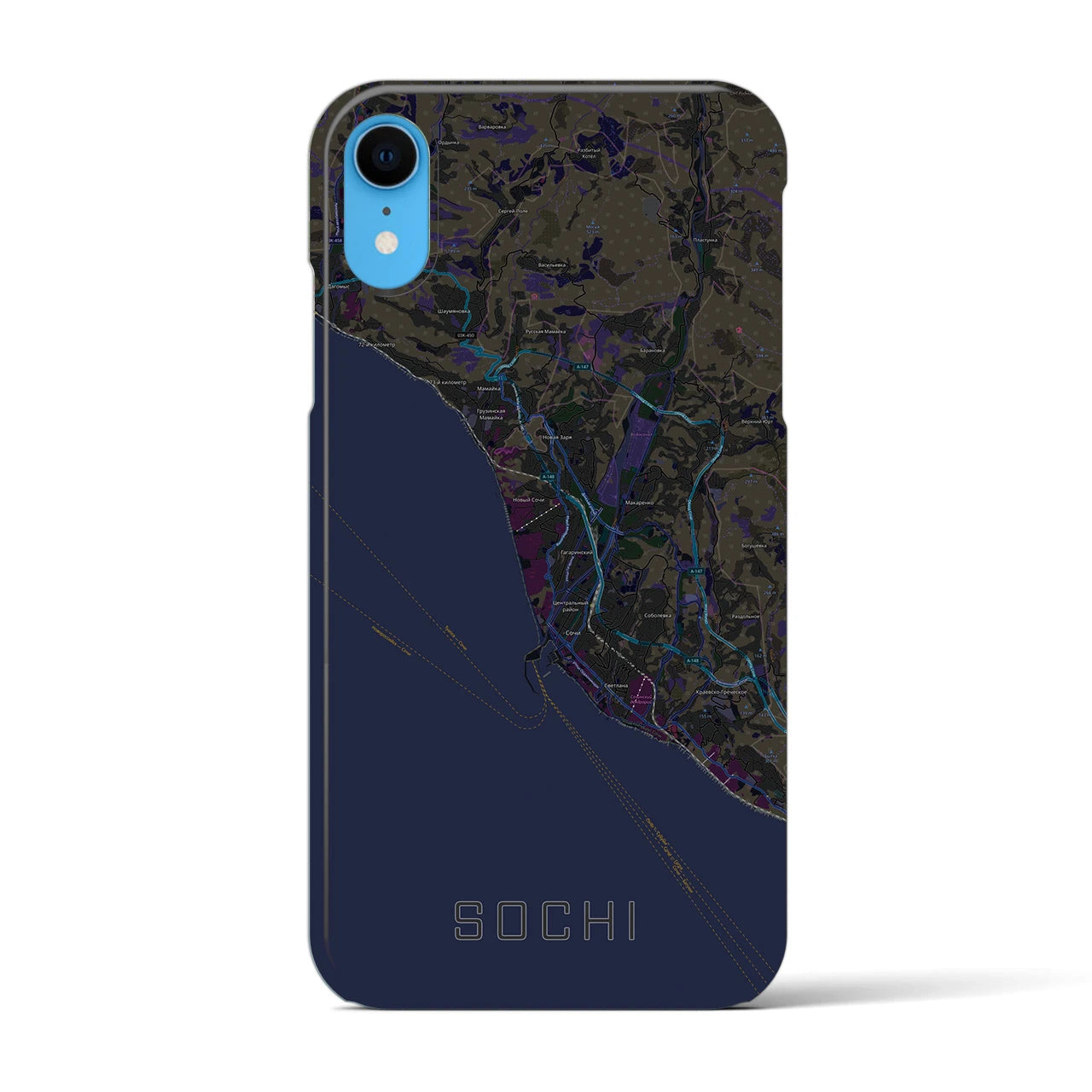 【ソチ(ロシア)】地図柄iPhoneケース(バックカバータイプ)