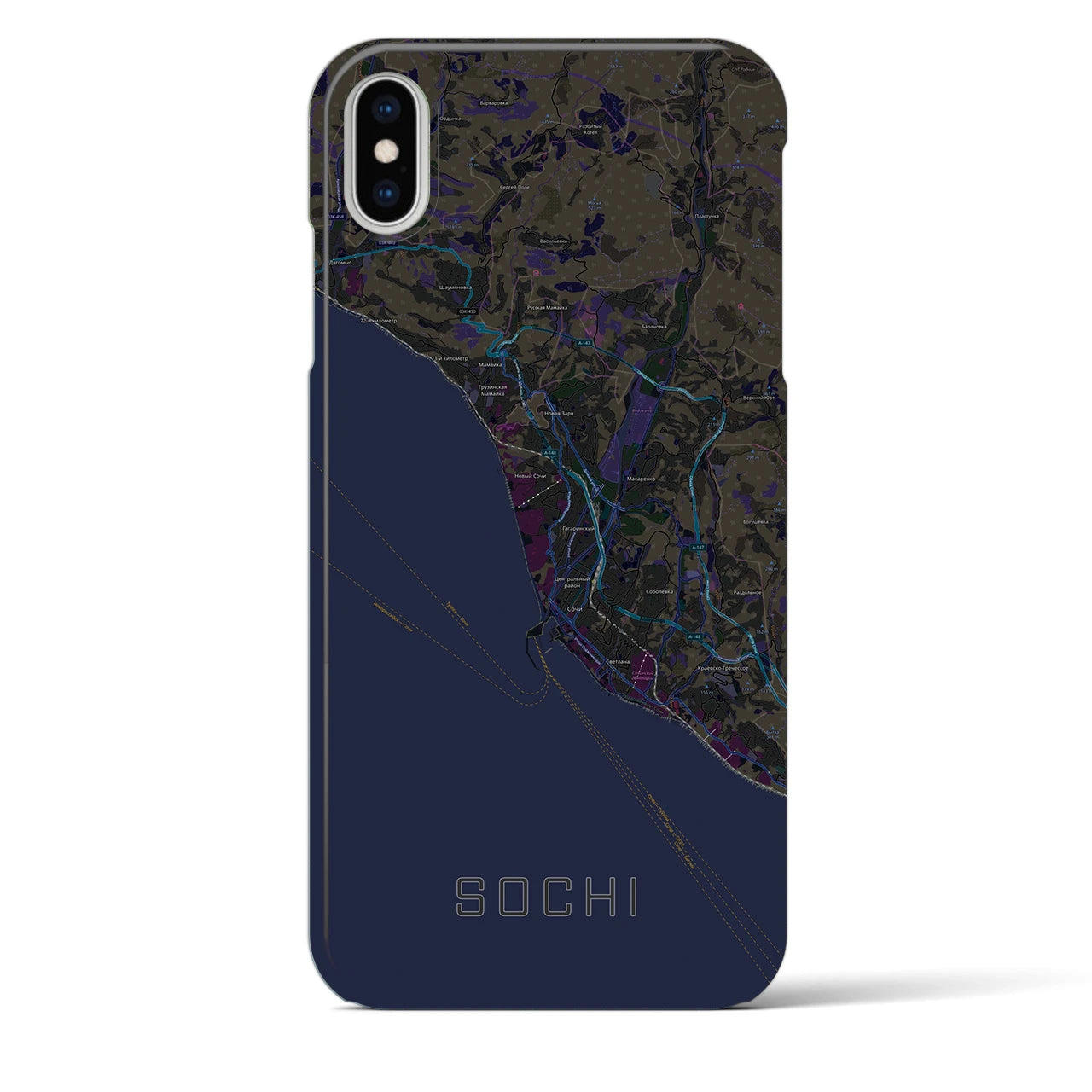 【ソチ(ロシア)】地図柄iPhoneケース(バックカバータイプ)