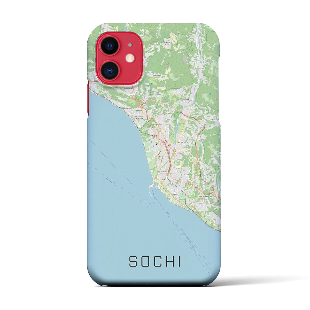【ソチ(ロシア)】地図柄iPhoneケース(バックカバータイプ)
