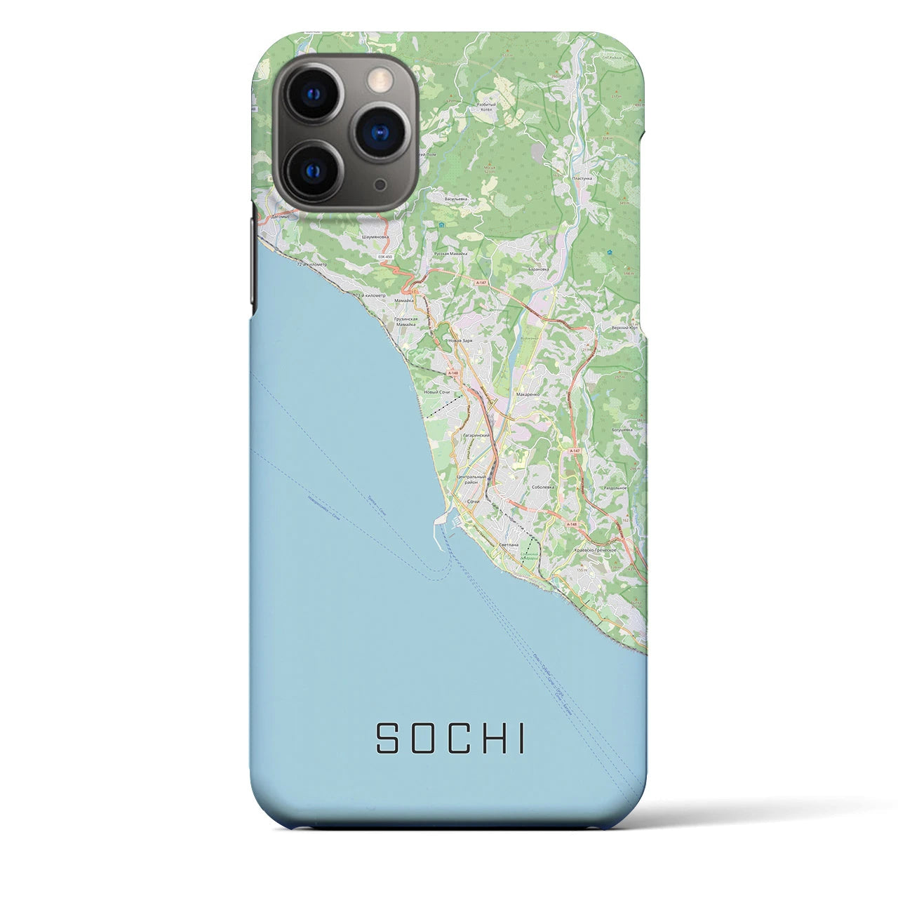 【ソチ(ロシア)】地図柄iPhoneケース(バックカバータイプ)