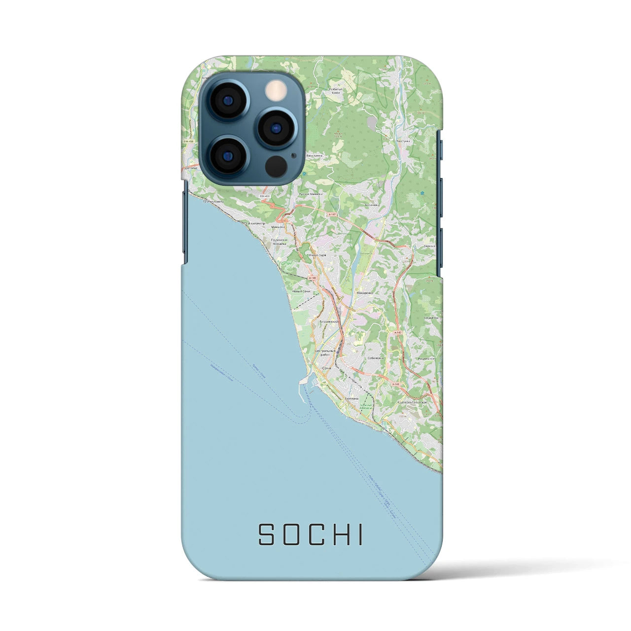 【ソチ(ロシア)】地図柄iPhoneケース(バックカバータイプ)