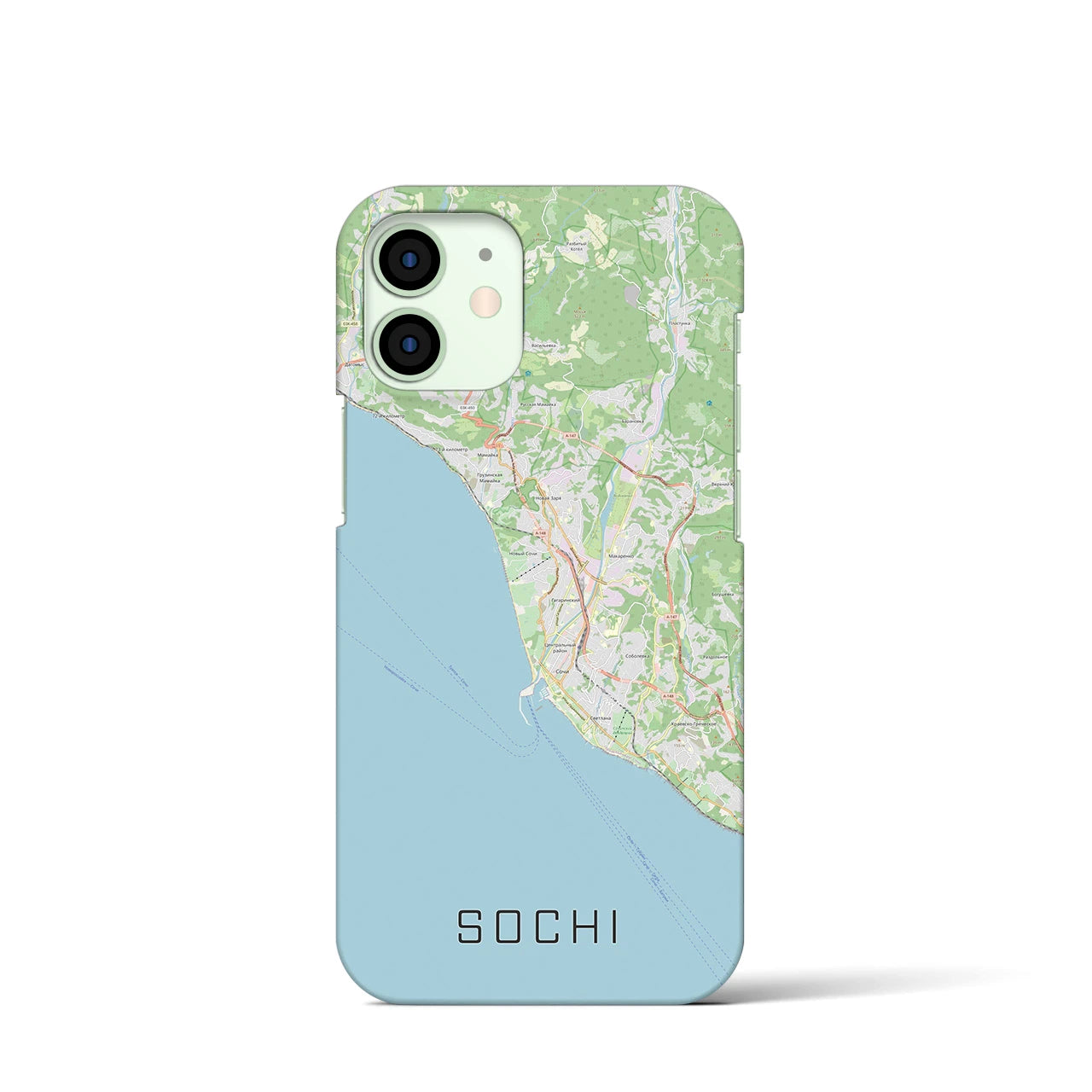 【ソチ(ロシア)】地図柄iPhoneケース(バックカバータイプ)