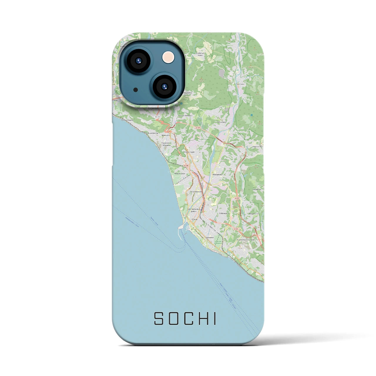 【ソチ(ロシア)】地図柄iPhoneケース(バックカバータイプ)
