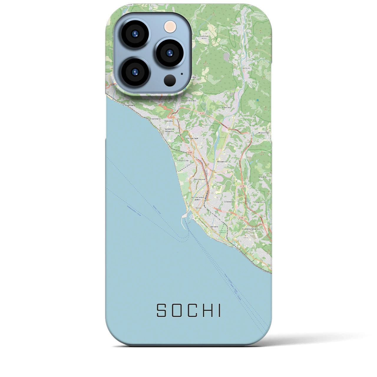 【ソチ(ロシア)】地図柄iPhoneケース(バックカバータイプ)