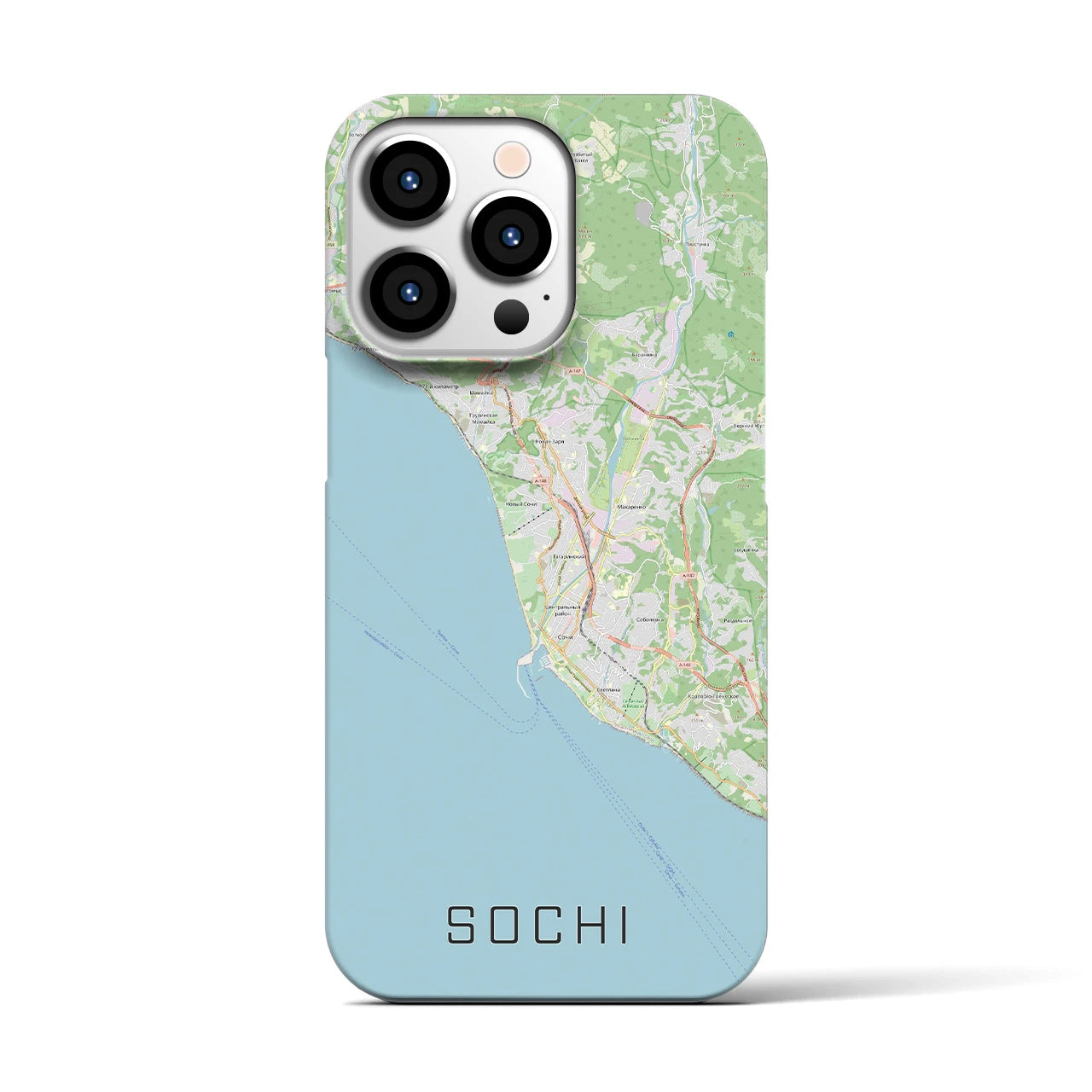 【ソチ(ロシア)】地図柄iPhoneケース(バックカバータイプ)