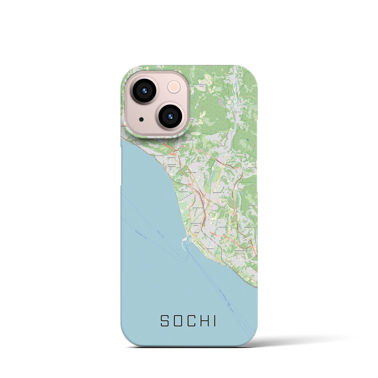 【ソチ(ロシア)】地図柄iPhoneケース(バックカバータイプ)