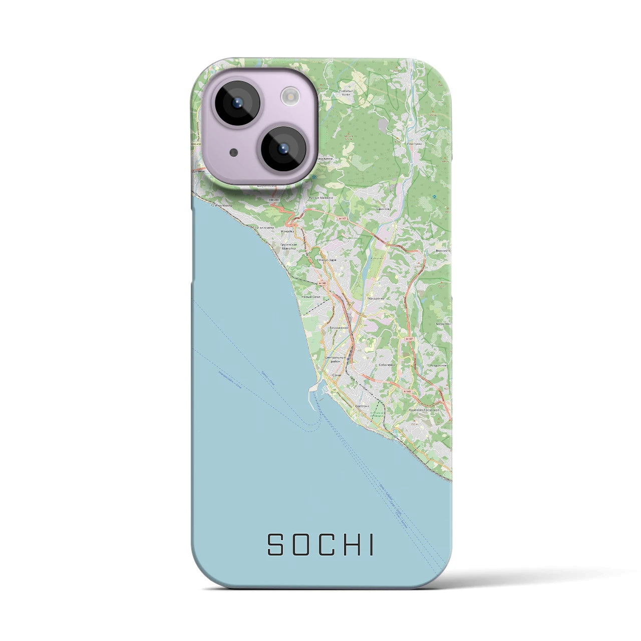 【ソチ(ロシア)】地図柄iPhoneケース(バックカバータイプ)