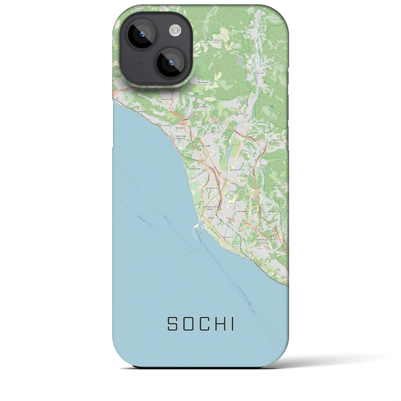 【ソチ(ロシア)】地図柄iPhoneケース(バックカバータイプ)