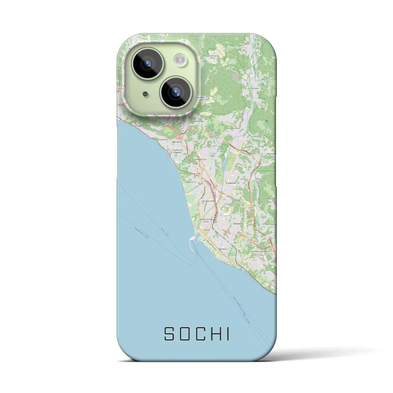 【ソチ(ロシア)】地図柄iPhoneケース(バックカバータイプ)
