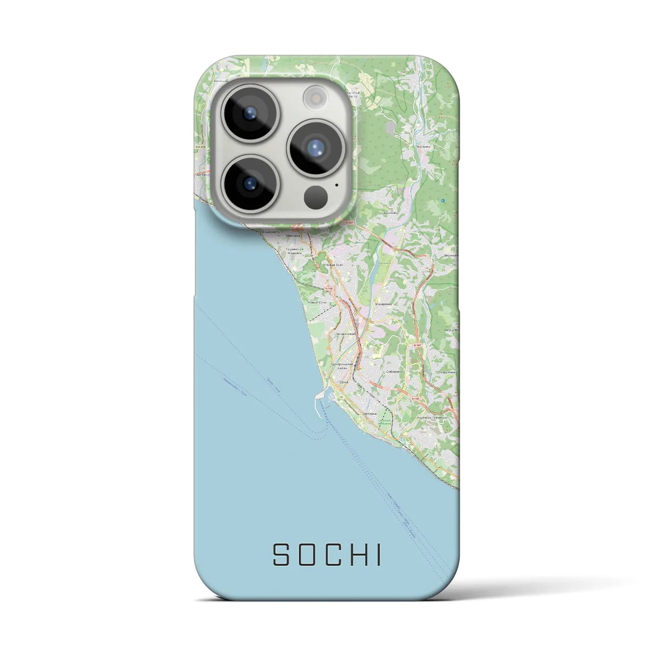 【ソチ(ロシア)】地図柄iPhoneケース(バックカバータイプ)