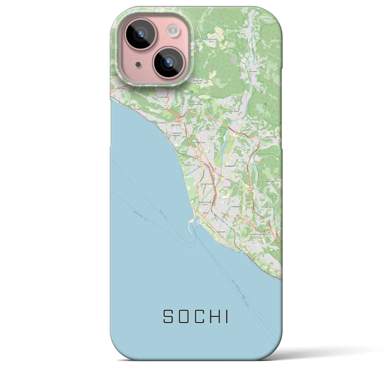 【ソチ(ロシア)】地図柄iPhoneケース(バックカバータイプ)