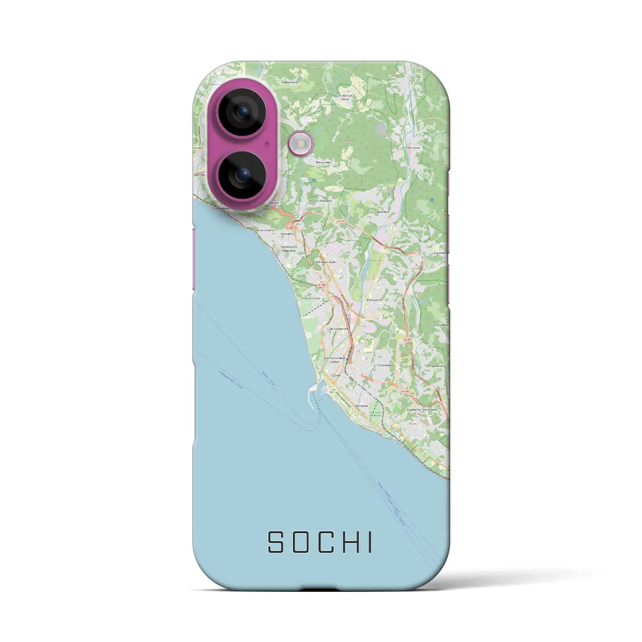 【ソチ(ロシア)】地図柄iPhoneケース(バックカバータイプ)