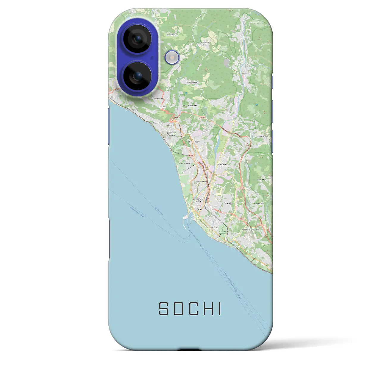 【ソチ(ロシア)】地図柄iPhoneケース(バックカバータイプ)