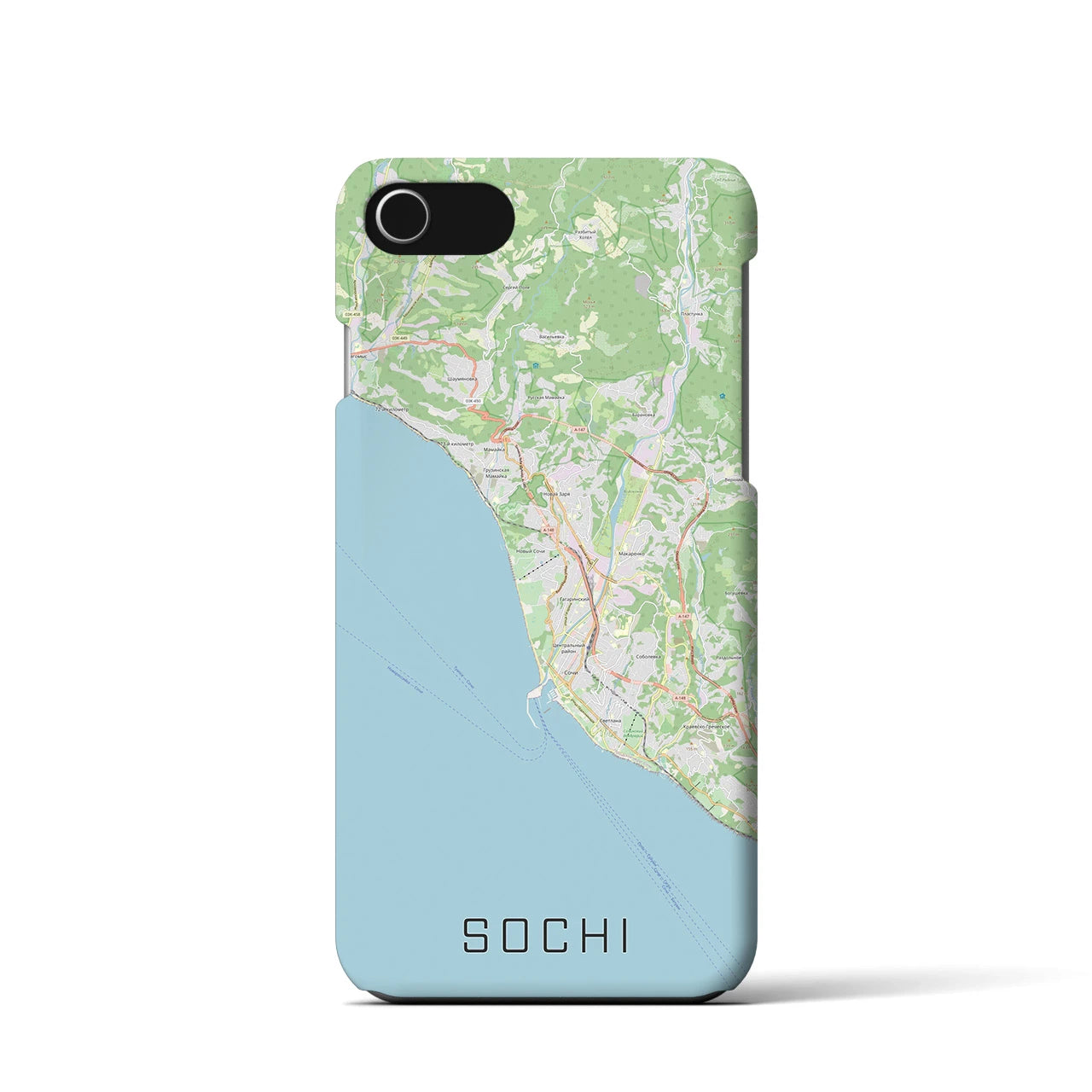 【ソチ(ロシア)】地図柄iPhoneケース(バックカバータイプ)