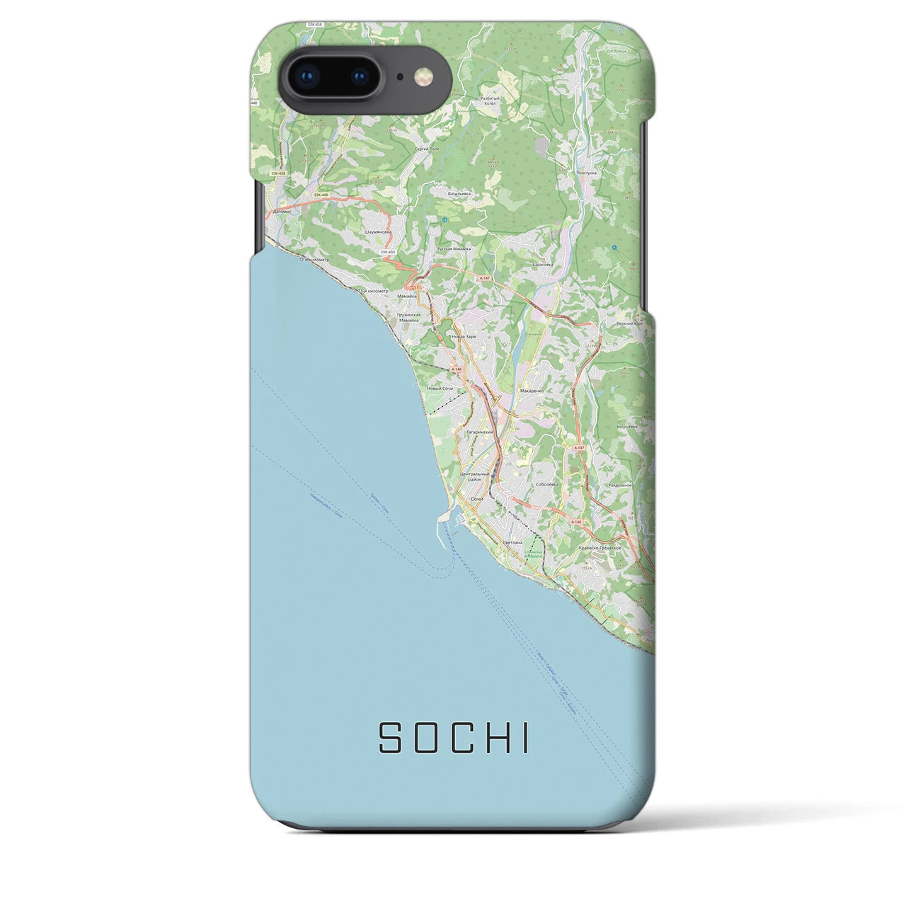 【ソチ(ロシア)】地図柄iPhoneケース(バックカバータイプ)