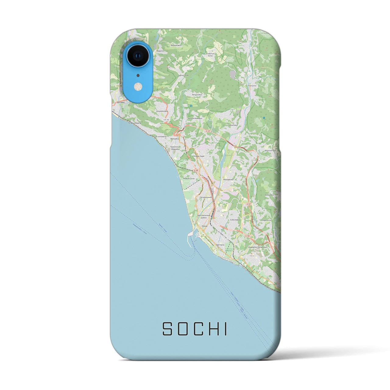 【ソチ(ロシア)】地図柄iPhoneケース(バックカバータイプ)