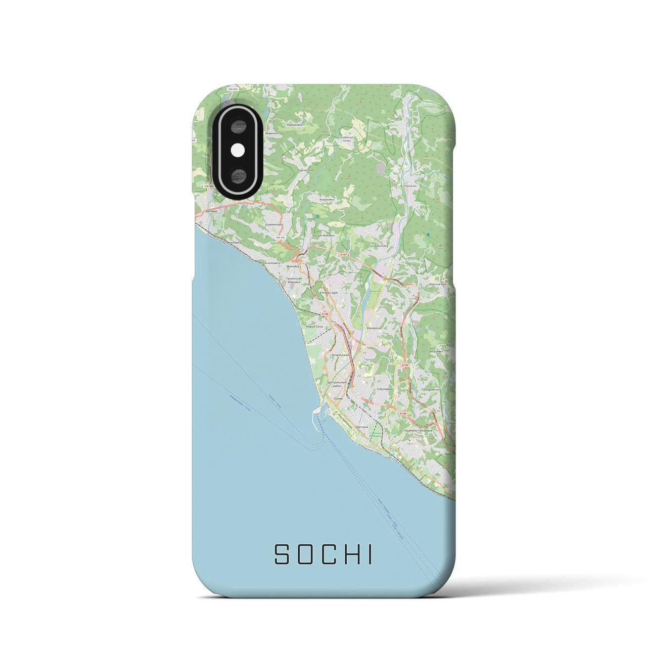 【ソチ(ロシア)】地図柄iPhoneケース(バックカバータイプ)