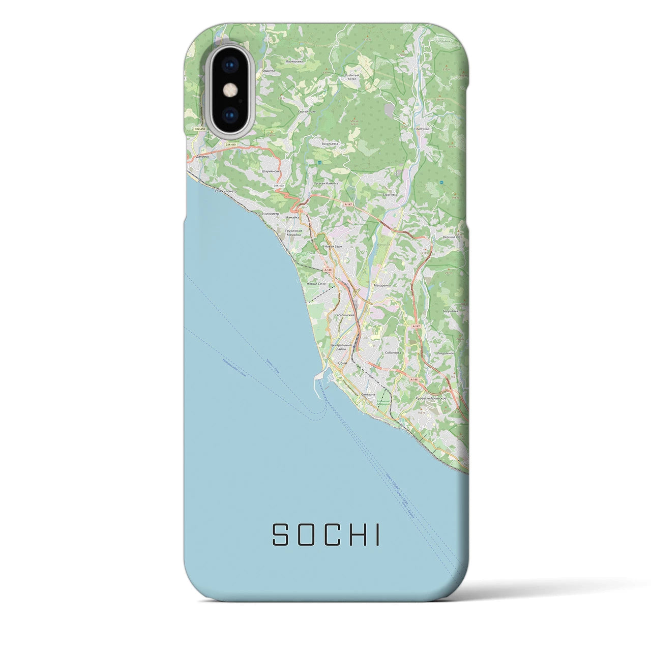 【ソチ(ロシア)】地図柄iPhoneケース(バックカバータイプ)