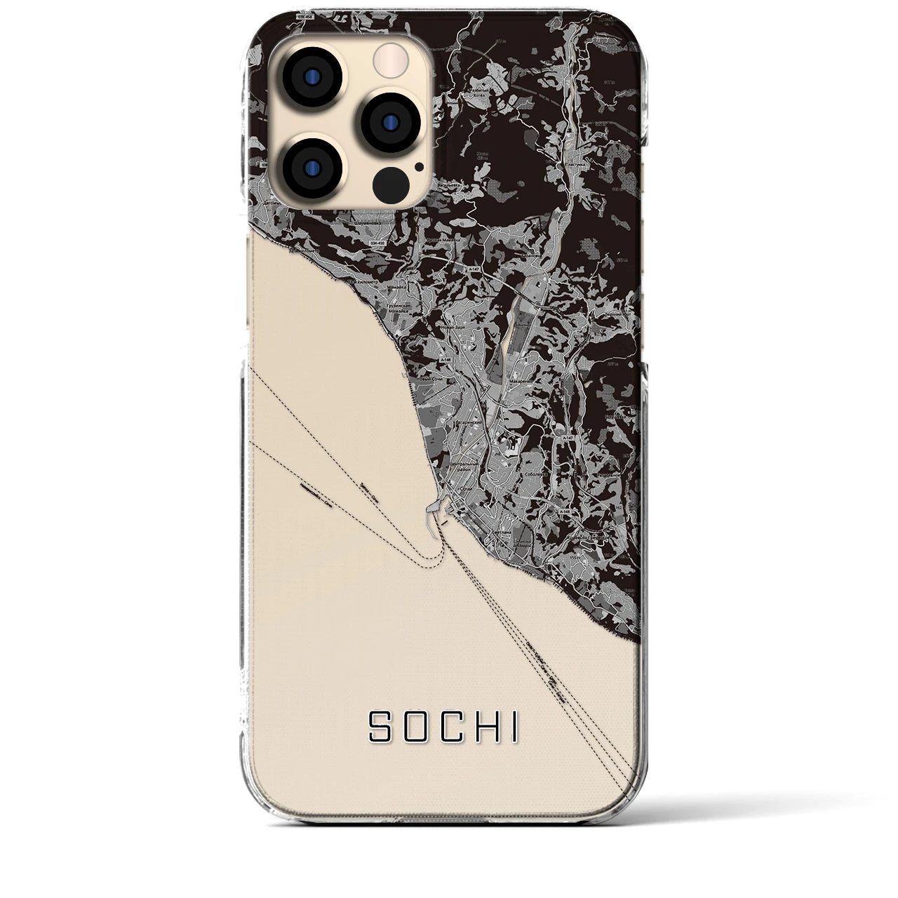 【ソチ(ロシア)】地図柄iPhoneケース(クリアタイプ)