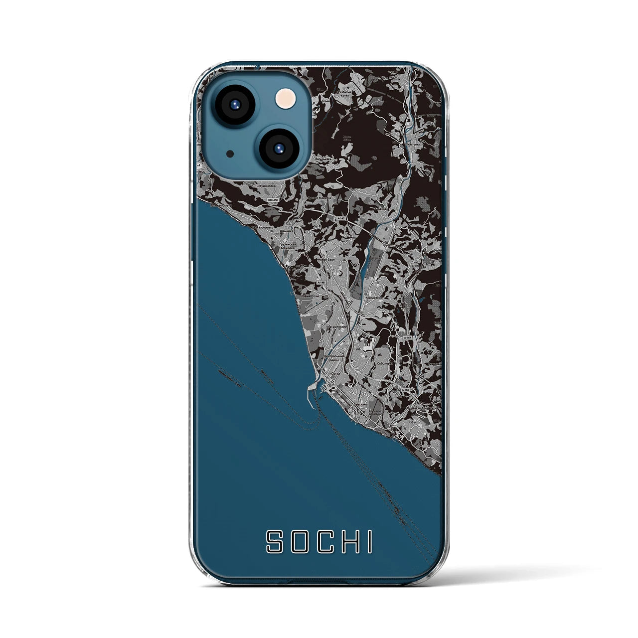 【ソチ(ロシア)】地図柄iPhoneケース(クリアタイプ)