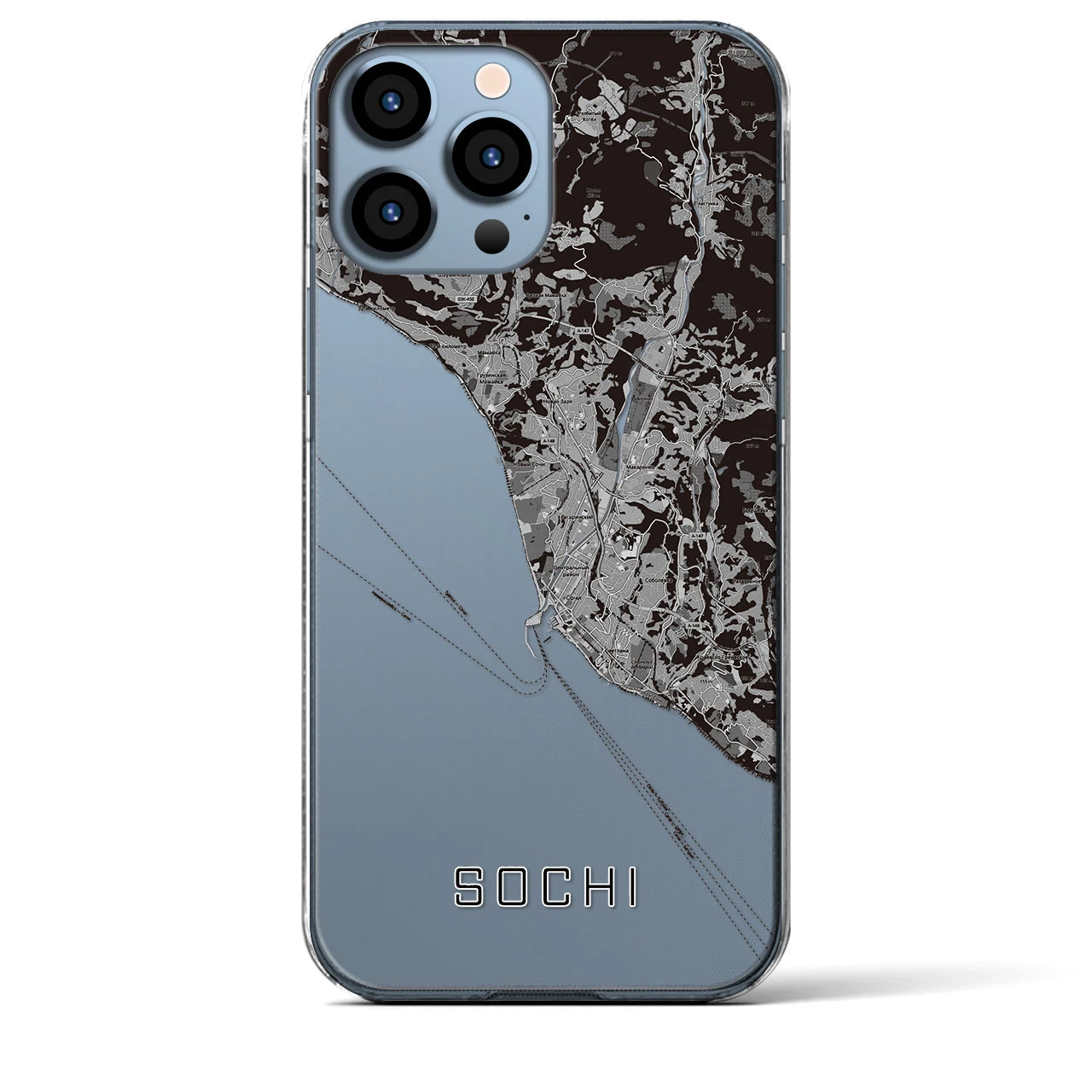 【ソチ(ロシア)】地図柄iPhoneケース(クリアタイプ)