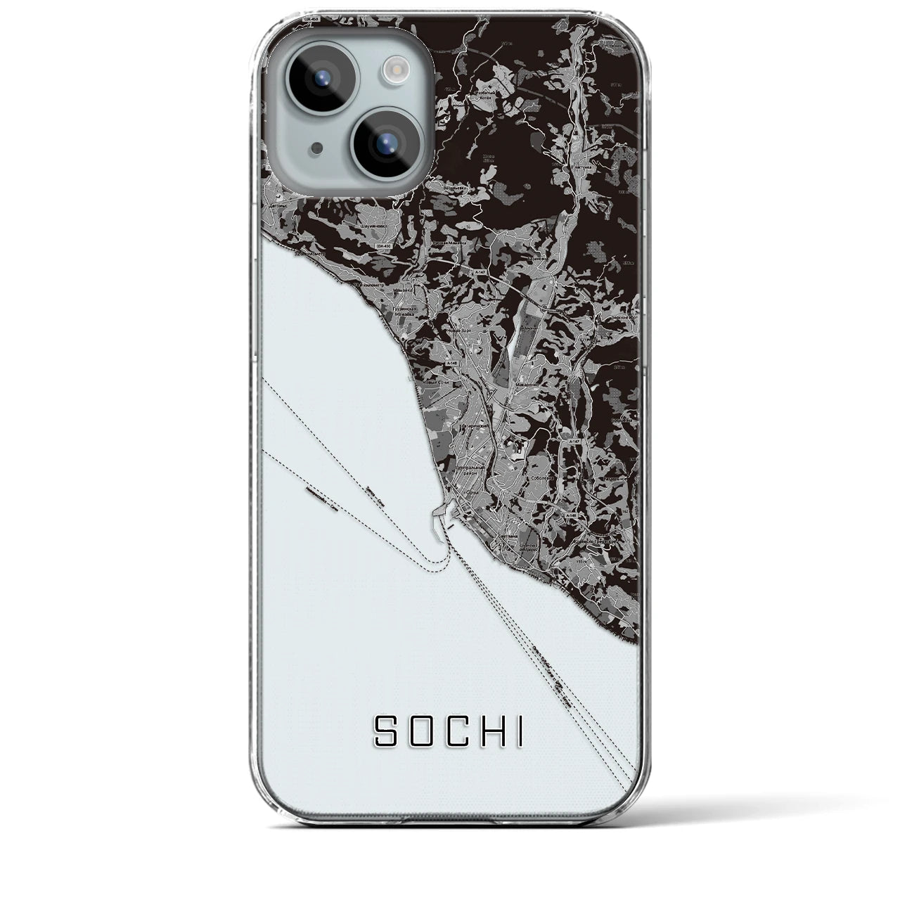 【ソチ(ロシア)】地図柄iPhoneケース(クリアタイプ)