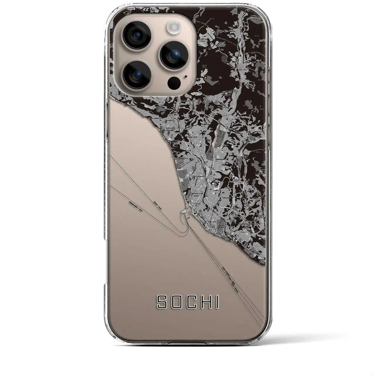 【ソチ(ロシア)】地図柄iPhoneケース(クリアタイプ)