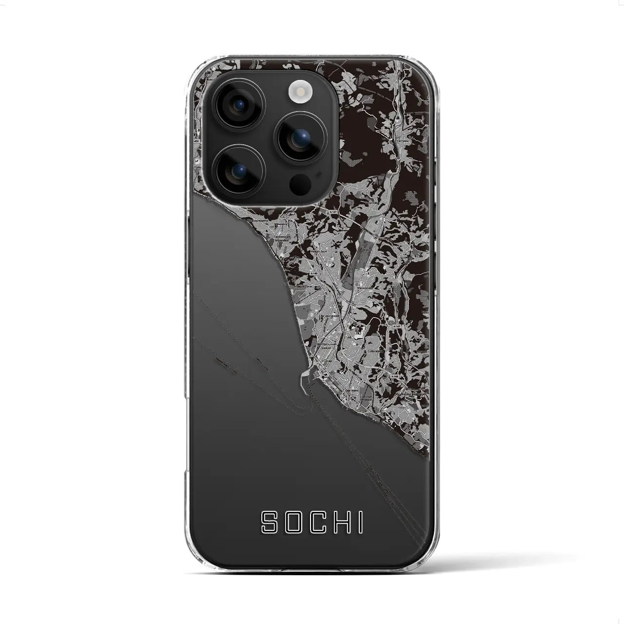 【ソチ(ロシア)】地図柄iPhoneケース(クリアタイプ)