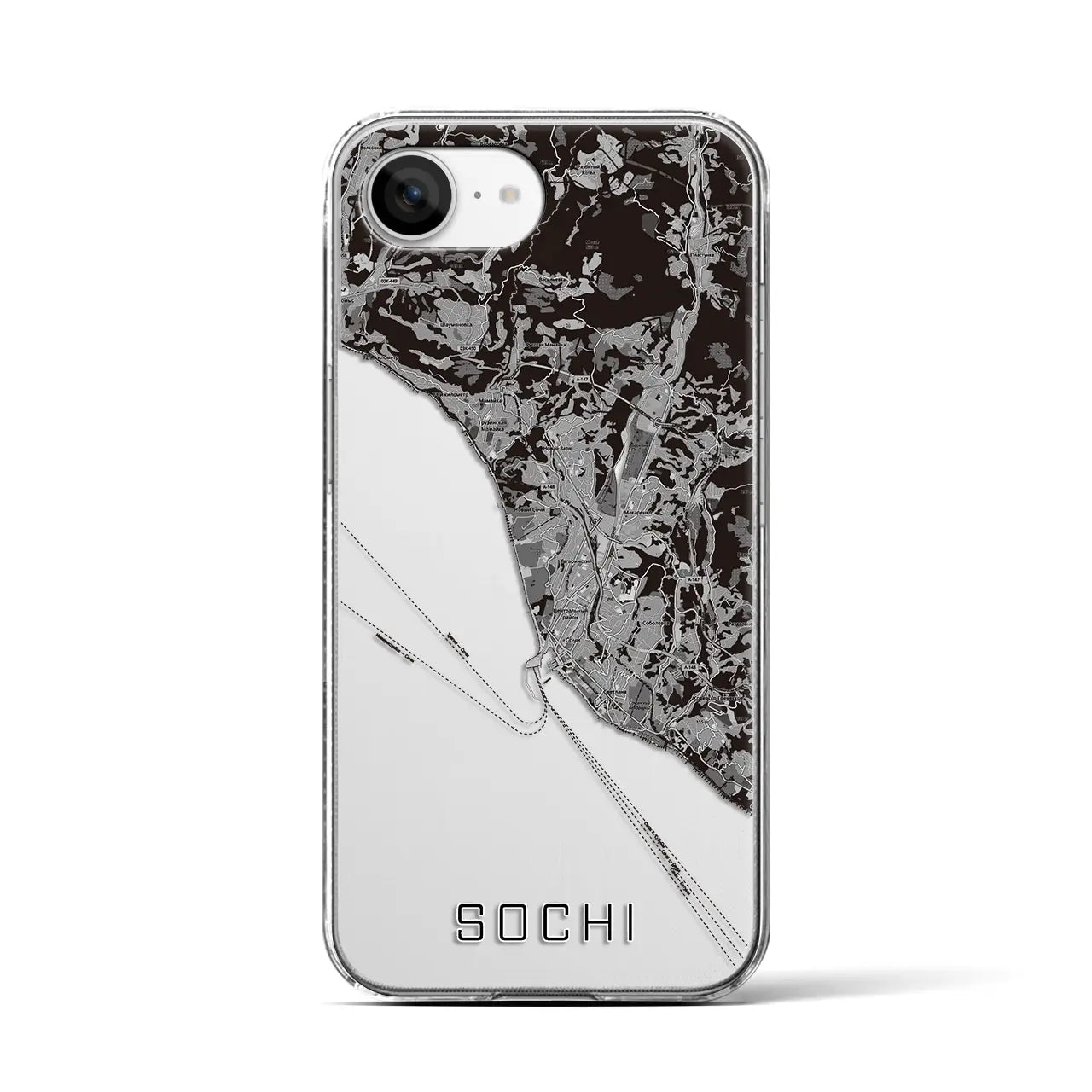 【ソチ(ロシア)】地図柄iPhoneケース(クリアタイプ)