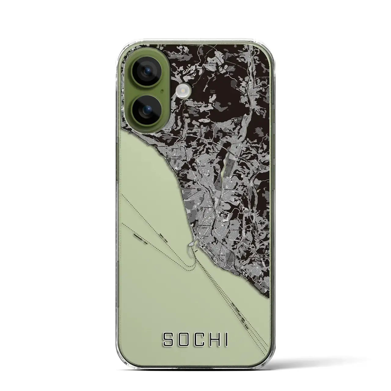 【ソチ(ロシア)】地図柄iPhoneケース(クリアタイプ)