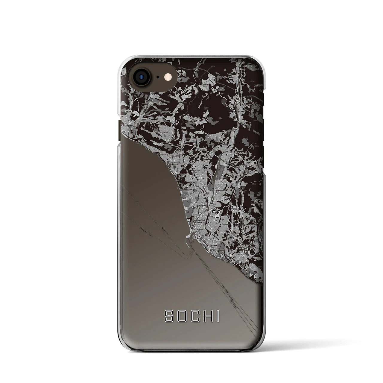 【ソチ(ロシア)】地図柄iPhoneケース(クリアタイプ)