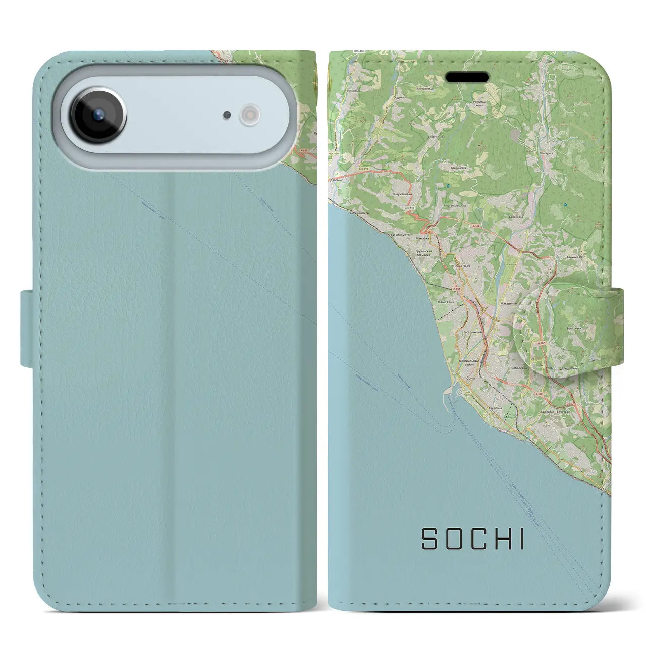 【ソチ(ロシア)】地図柄iPhoneケース(手帳タイプ)