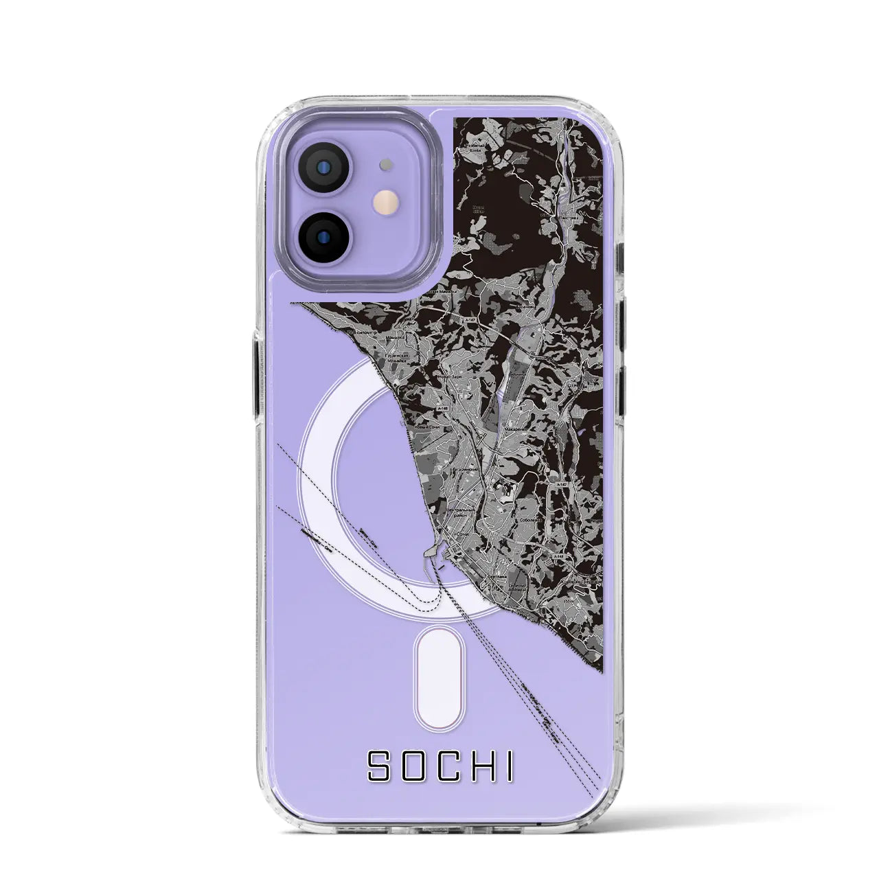 【ソチ(ロシア)】地図柄iPhoneケース(MagSafeタイプ)