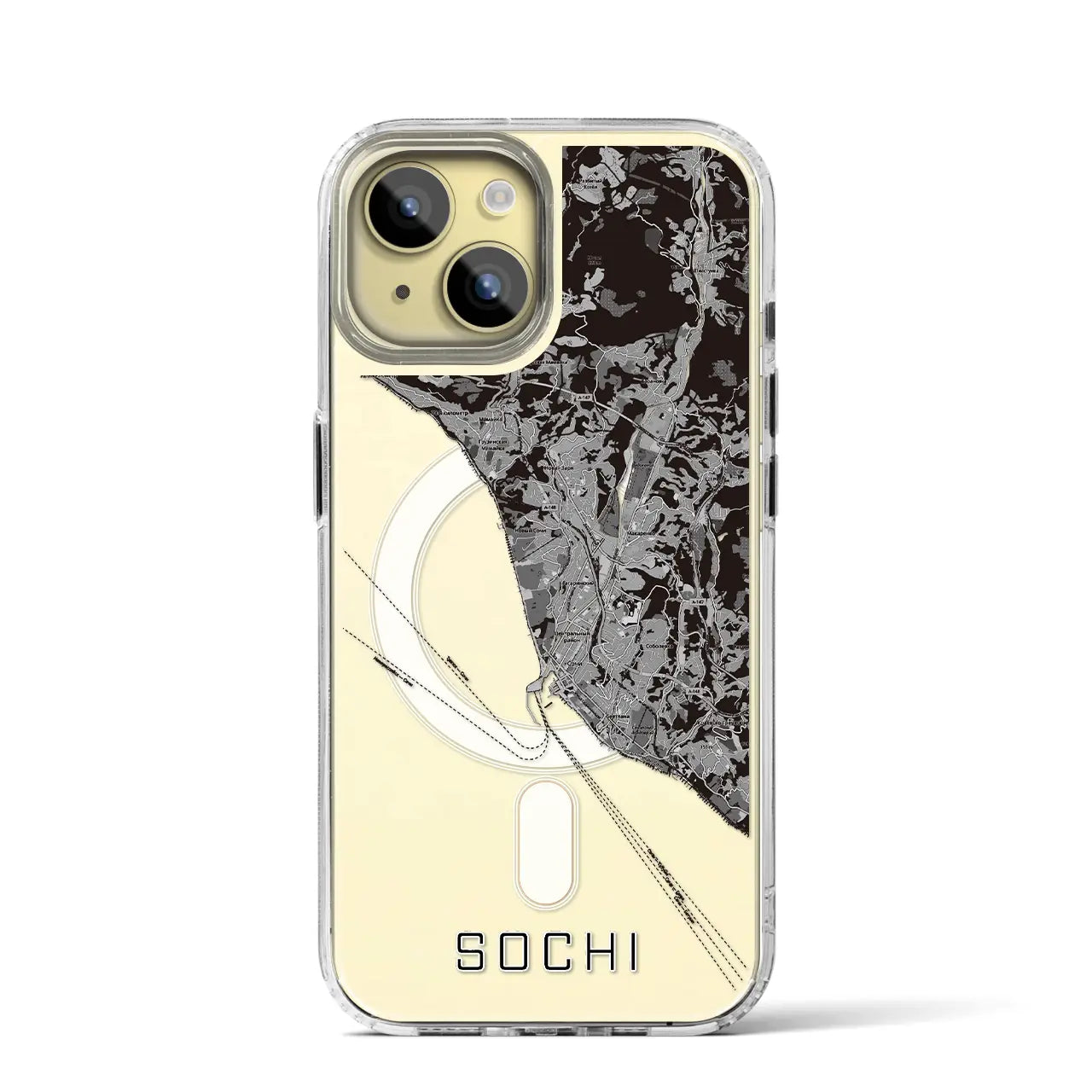 【ソチ(ロシア)】地図柄iPhoneケース(MagSafeタイプ)