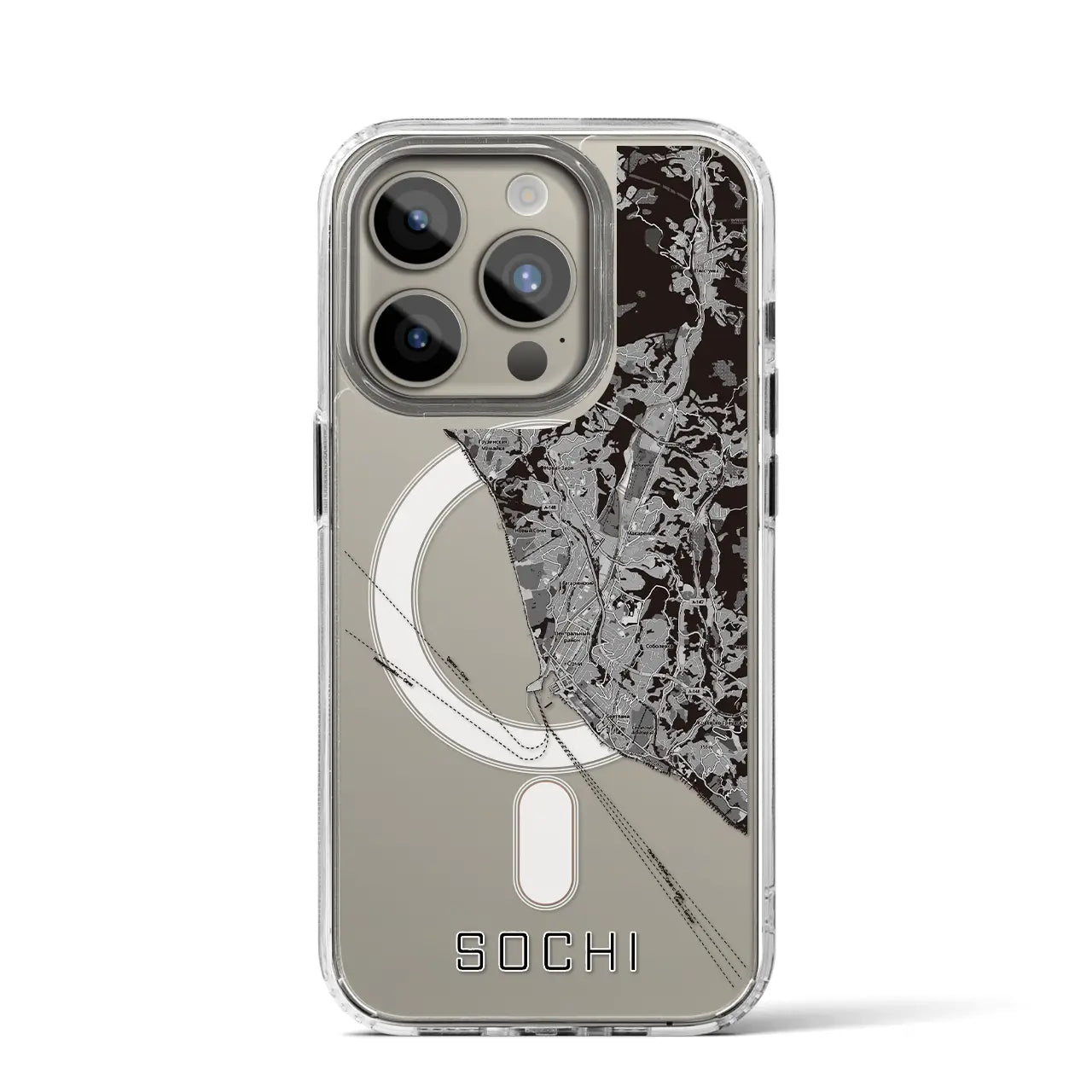 【ソチ(ロシア)】地図柄iPhoneケース(MagSafeタイプ)