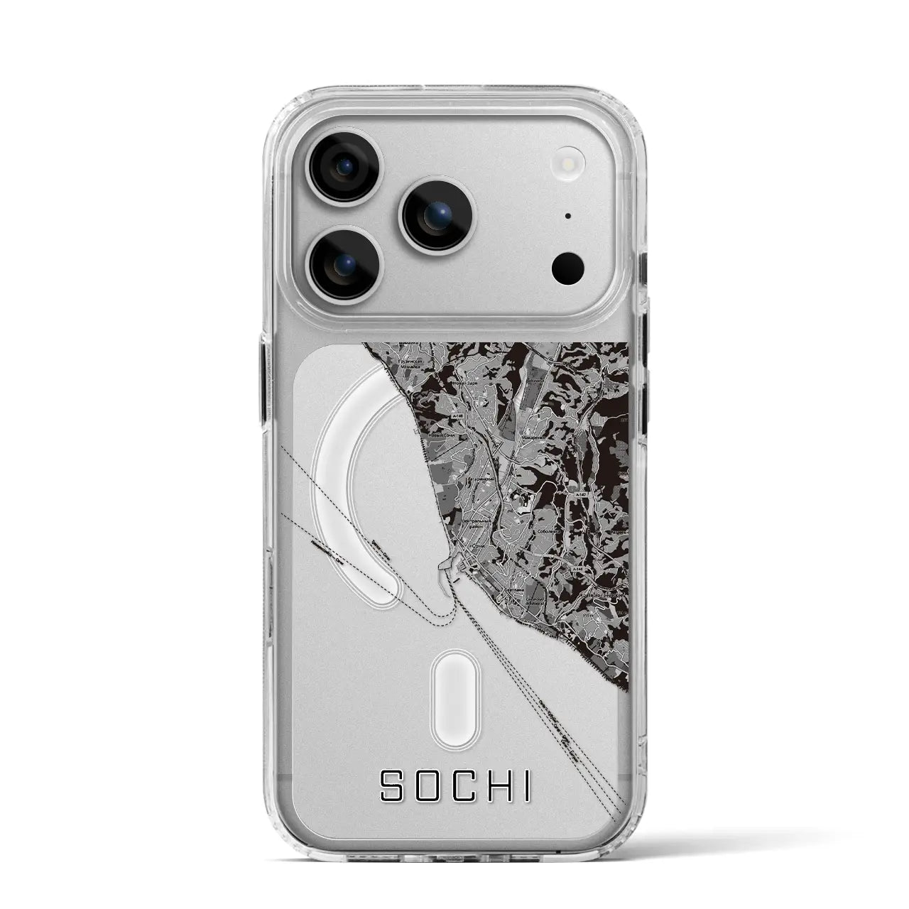 【ソチ(ロシア)】地図柄iPhoneケース(MagSafeタイプ)