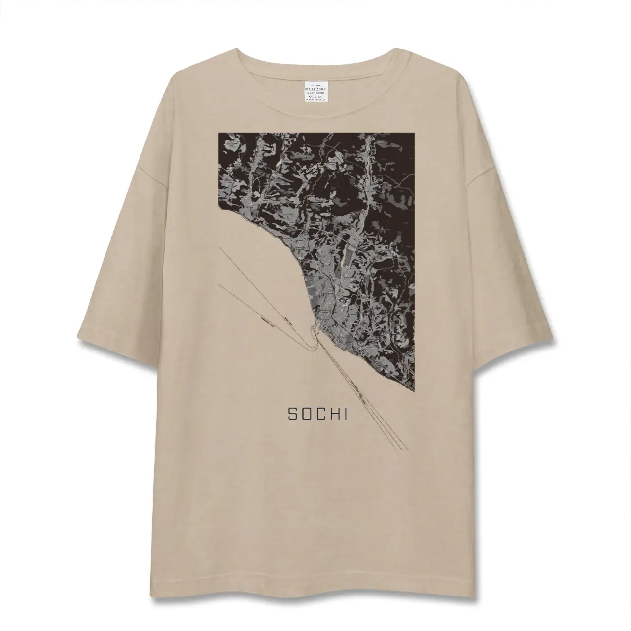 【ソチ(ロシア)】地図柄ビッグシルエットTシャツ