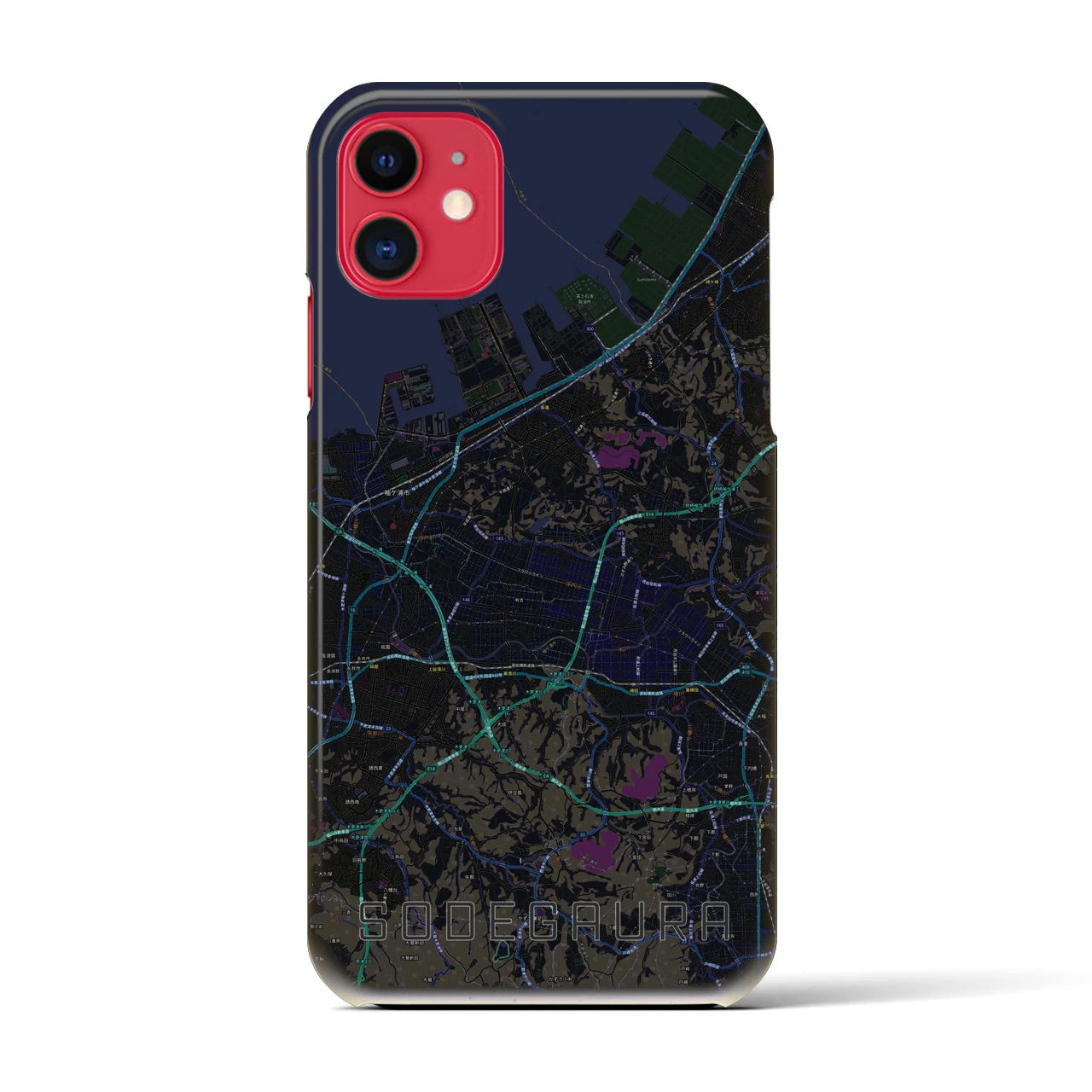 【袖ケ浦(千葉県)】地図柄iPhoneケース(バックカバータイプ)