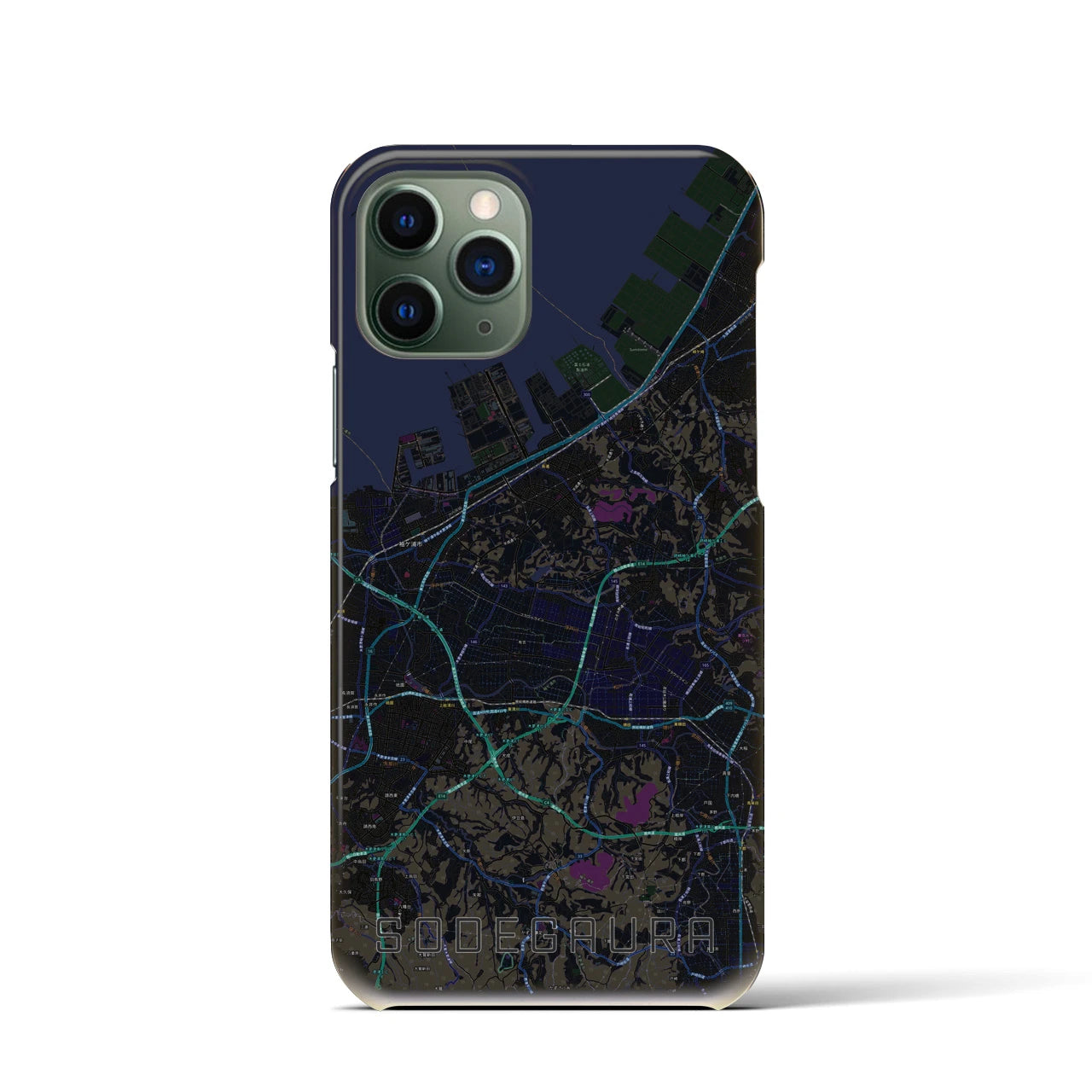 【袖ケ浦(千葉県)】地図柄iPhoneケース(バックカバータイプ)