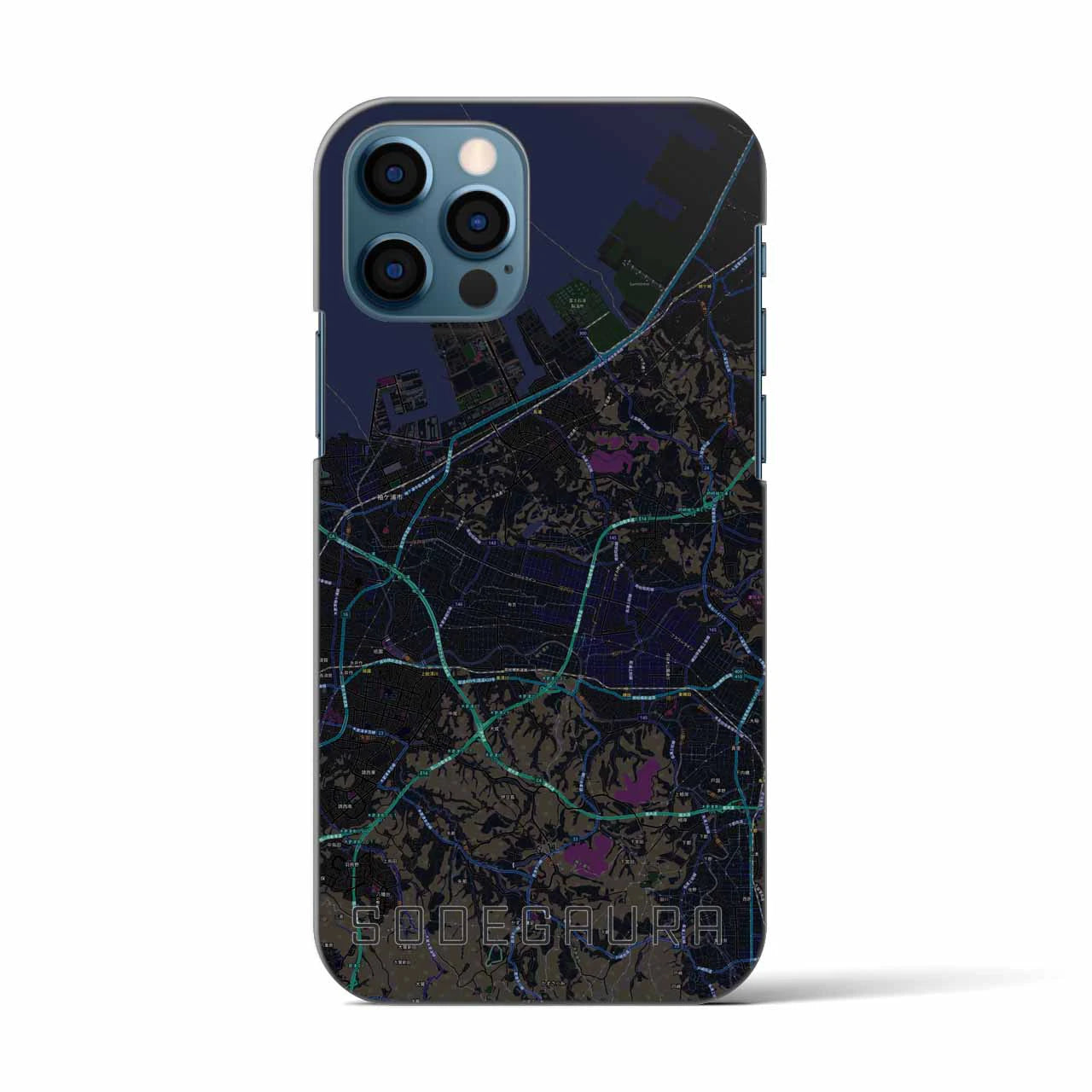 【袖ケ浦(千葉県)】地図柄iPhoneケース(バックカバータイプ)