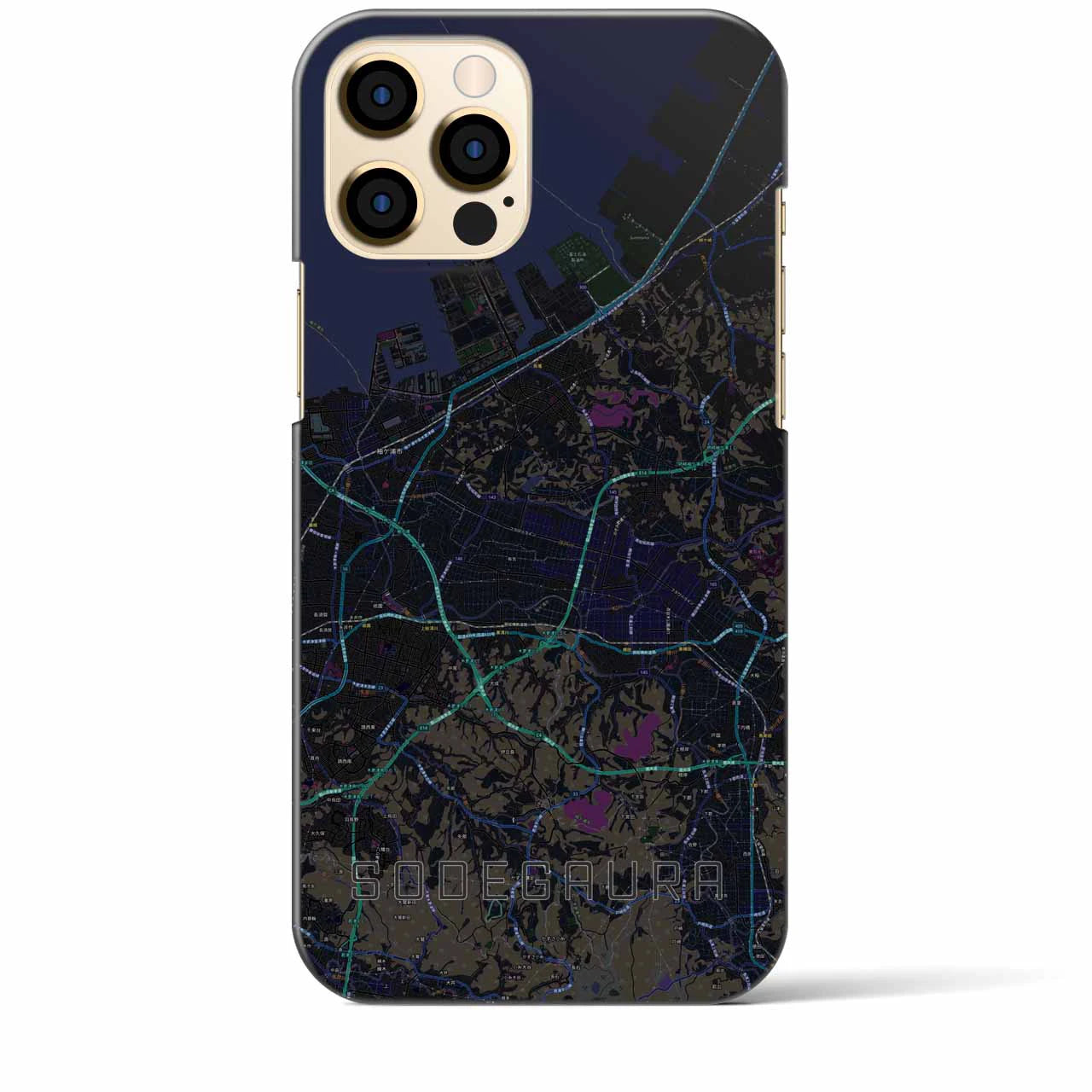 【袖ケ浦(千葉県)】地図柄iPhoneケース(バックカバータイプ)