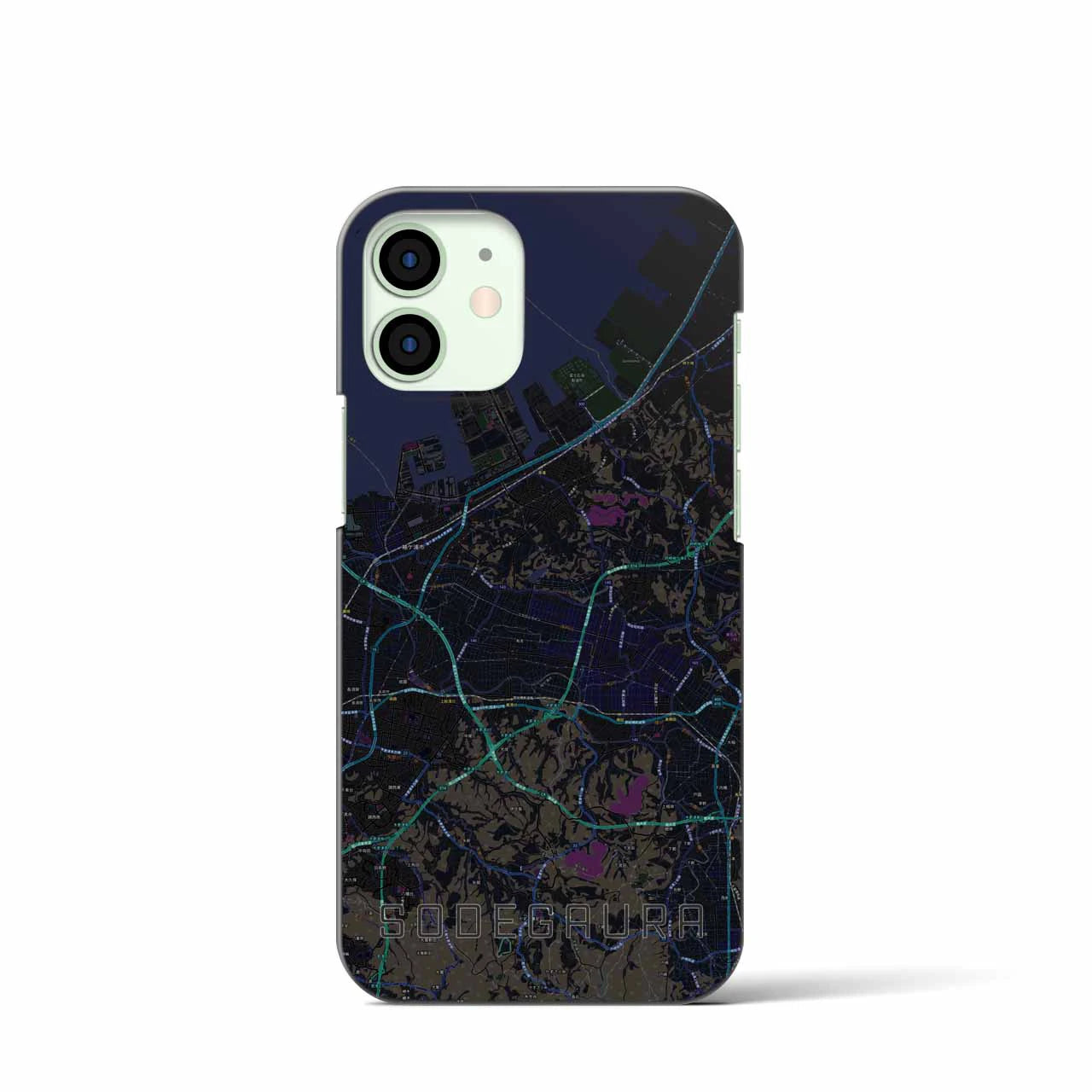 【袖ケ浦(千葉県)】地図柄iPhoneケース(バックカバータイプ)